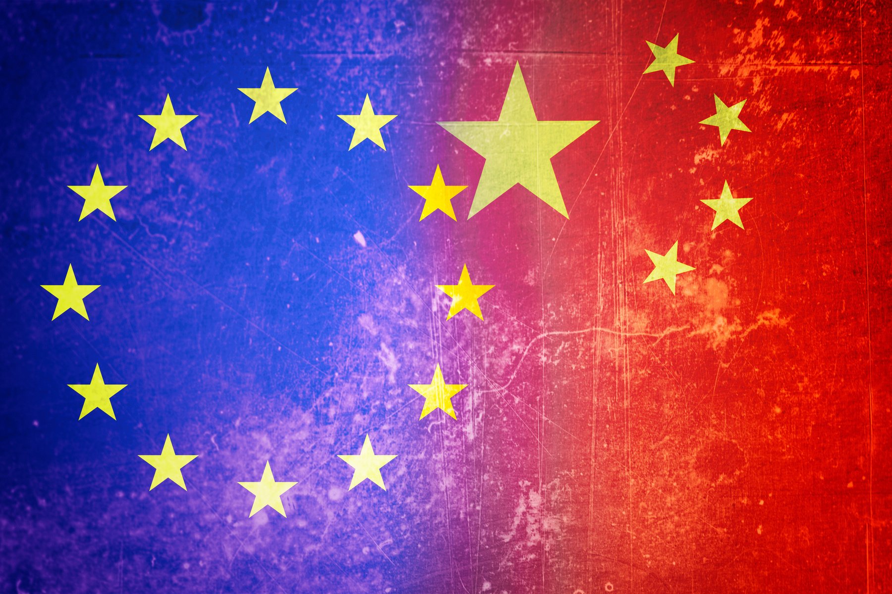 EU and China flags